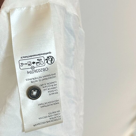 ANTHROPOLOGIE Maeve Short-Sleeve Belted Midi Shirt Dress in Neutral Size Medium - Picture 10 of 14